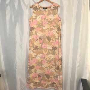 Sag Harbor Sleeveless Maxi Floral Pastel Color Dress Size 14 Plus
